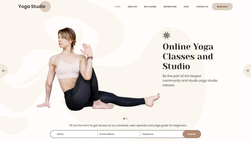 Yoga Studio Landing Page Template
