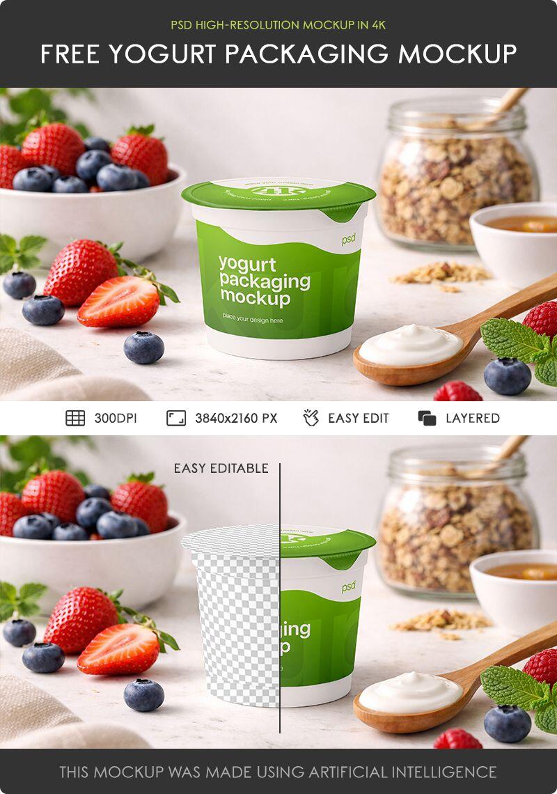 Yogurt Packaging Mockup