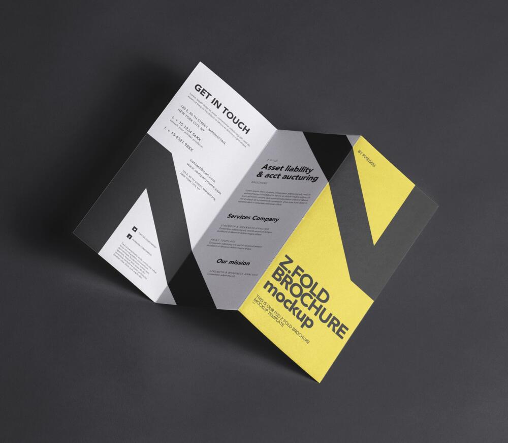 Z-Fold Psd Brochure Mockup